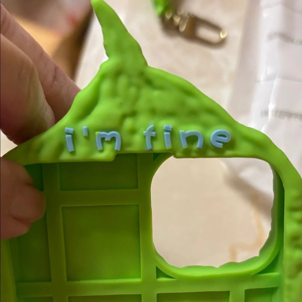 Green Monster Design Phone Case with Keychain